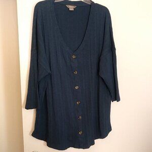 NWOT Blue Natural Reflections Women's Cardigan Size 1X